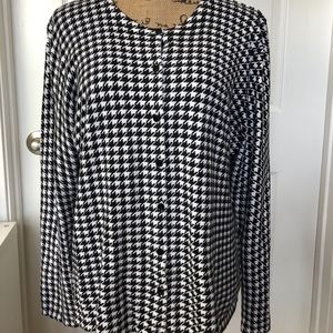 JM Collection Women Cardigan Pied de Poule